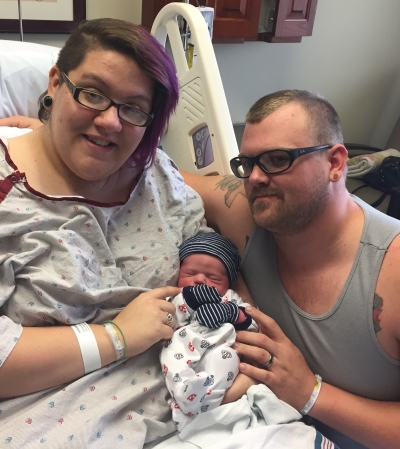 Halie Branam and Jay Johnson welcome baby boy Leaon Francis Johnson and first 2017 Mardi Gras baby at BRG Birth Center.